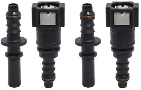 7.89mm à 8mm Droit Voiture Carburant Tuyau Rapide Libération Connecteur de Tuyaux d'Essence Adaptateurs de Durites pour Voitures Connecteur de coupleur à dégagement rapide de tube (2 Ensemble/Droit)