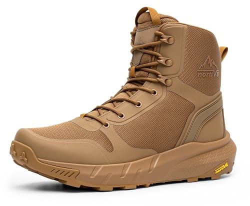 NORTIV 8 Herren Militärische Taktische Stiefel,Size 41.5,Kojote-Oxford