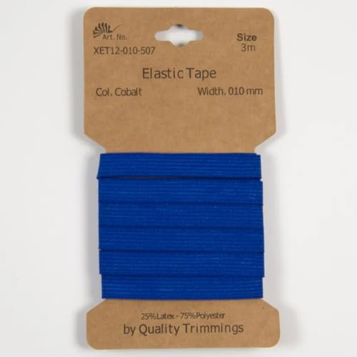 Gummiband | 3m-Karten | 10mm oder 20mm breit (10 mm - cobalt)