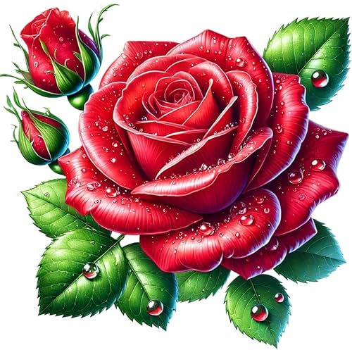 x4 Red Rose Flower Vinyl Stickers Cover Marks Non Transparent Waterproof Floral Art Decals 1@ 20cm Tall Ideal for Toilets or car. 3@ 7cm Tall Ideal for Phone case, Cups & Wine Glass (Rose red)