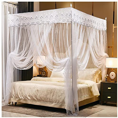 Balakaka Zanzariera per Letto Matrimoniale, Zanzariera Letto Quadrata, Facile Installazione Leggero e Traspirante, Poliestere