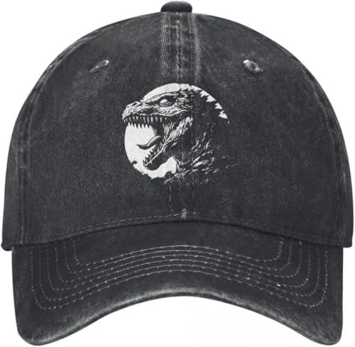 Baseballkappe Snapback Sonnenhut Godzillaed Baseballkappe für Herren und Erwachsene Baseballkappe mit Monster Aufdruck Jagd Camping Hip Hop Retro Stil Geburtstagsgeschenk für Männer und Frauen