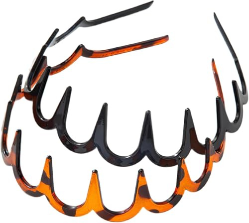 Unisex Haifischzahn-Haarklammer, U-Form, Stirnbänder für Damen, Herren, Erwachsene, verstellbar, rutschfest, Haarschmuck, Schwarzbraun, Haarspangen für Teenager, Mädchen, 2 Stück