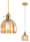 LFsem Lámpara Colgante de Techo Vintage con Flor de Cristal, Latón E27 con Interruptor, Cable Ajustable de 150cm, Luz Colgante para Cocina Dormitorio Sala Comedor (Ámbar)