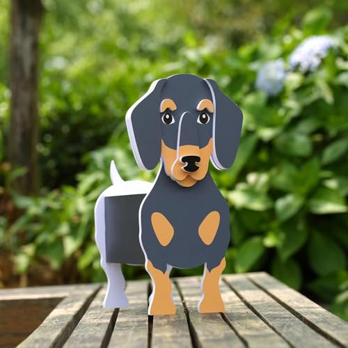 Gochoi Dackel-Geschenke für Frauen, Weiner-Hund-Geschenke für Frauen, Niedlicher Hunde-Übertopf, Pflanztopf, Blumentopf für Gartendekoration, Hundeförmiger Pflanzenbehälter für Outdoor-Indoor-Sachen