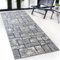 Floordirekt Teppichläufer mit Muster - maßgefertigter Feinschlingen Teppich Läufer für Küche, Flur & Wohnraum - Mannheim Grau (80 x 200 cm)