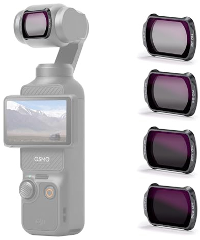 Tilta Pocket 4 ND32/64/128/256 Filter-Set, 4er-Pack Magnetischer ND-Filter | Kompatibel mit DJI Osmo Pocket 3/4, Ultra-flaches Neutraldichte-Mehrzweckbeschichtetes optisches Glas