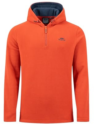 Weird Fish Gervase 1/4 Zip Microfleece Hoodie Rust Leaves Size M. (Jumper/Sweater/Fleece)