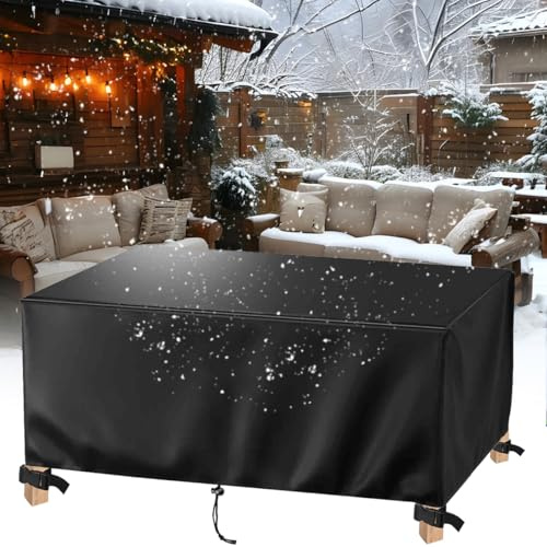 Gartenmöbel Abdeckung Wasserdicht, 200x65x30cm/TxBxH 420D Oxford Anti-UV Reißfest Rechteckige Paletten Möbel Abdeckung für Gartenmöbel Winterfest Gartentische Schutzhülle Terrassenmöbel Sitzgruppe