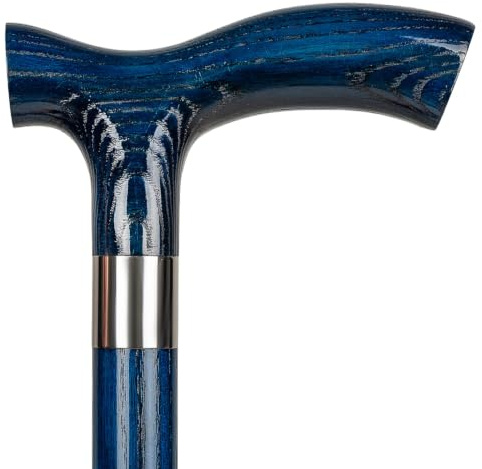 Dr. Watson Classic Fritz Walking Stick – Handcrafted Ash Wood Cane with Polished Stainless Steel Collar