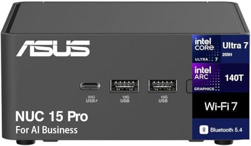 ASUS NUC 15 Pro Tall Barebones Mini PC VESA mountable w/Intel Ultra 7-255H
