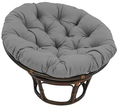 AHSBND Papasan-Stuhlkissen für den Außenbereich, wasserdicht, Eiernest, Ersatz, atmungsaktiv, Hängematten, Schaukel, Sitzkissen, rund, weich, stützendes Kissen für Innen- und Garten, Dunkelgrau, 60 cm