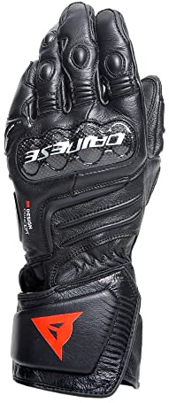Dainese - Carbon 4 Long Leather Gloves, Lange Sport-Motorradhandschuhe aus Leder, Knöchelschoner aus Carbon, Schwarz/Schwarz/Schwarz