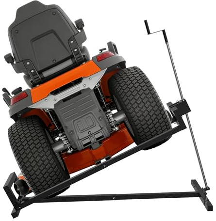 PEILU Stahl Rasentraktorheber Faltbare Rasenmäher Heber 45° Neigung Verstellbare Hebebühne mit Handkurbel Manuelle Hebevorrichtung Hebebühnen bis 400KG für Rasentraktor, Aufsitzrasenmäher (Schwarz)