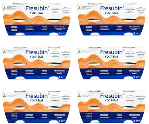Fresubin YO Creme Aprikose-Pfirsich im Becher 24x125g - Hochkalorische Creme mit joghurt-frischem Aprikose-Pfirsich Geschmack zum Löffeln von Fresenius Kabi, 188 kcal pro Becher (125 g) (24er Pack)