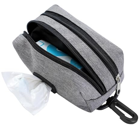 Generisch Porte-sacs poubelle à deux compartiments – Fixation par sécurisée, organisateur de rangement renforcé, outil hygiénique portable | Accessoire de marche robuste pour les exercices