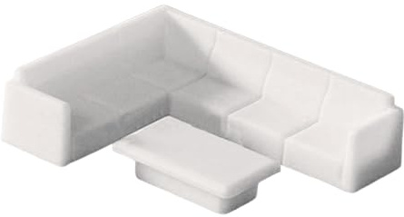 Gitohoni Miniatur Sofa Set Puppenhaus Möbel Mini Sofa Sessel Couch Modell Aus PP für Architekturmodelle Und Dioramen für Sandtisch Szenenbau Modelleisenbahn O, Style A