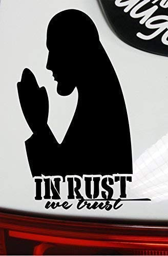 IN RUST WE TRUST Sticker Rost Ratte Bug Rat Aufkleber Decal - DUB (schwarz innenklebend)