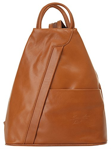 Samantha Look Rucksack Echt Leder Damen Made in Italy, Verstellbare Schulterriemen, Praktische Aufteilung, Vielseitiger Rucksack