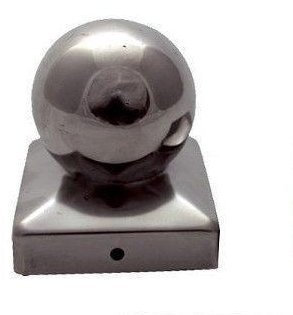 haebelholz 10 Stück Pfostenkappe Edelstahl 91x91 mm Kugel