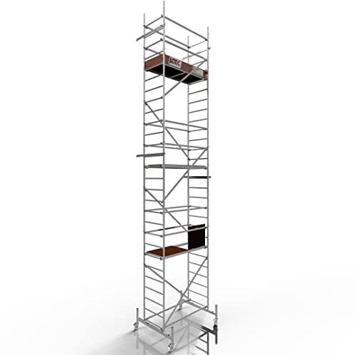 ALTEC Rollfix® 1.0 800 | 8m AH | Rollen (Ø125mm) | Standardtraverse | Made in Germany | TÜV | belastbar 200kg/m² | Alu | Norm - DIN EN 1004-1 | Baugerüst | Fahrgerüst