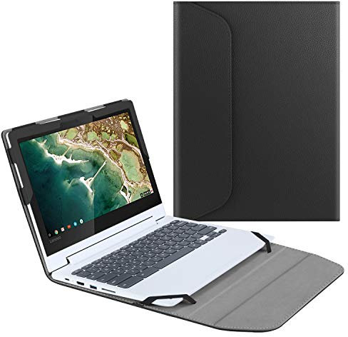 Fintie Schutzhülle für Lenovo Chromebook Flex 3 / Lenovo Chromebook C330 (29,5 cm / 11,6 Zoll), Premium-PU-Leder, Schwarz