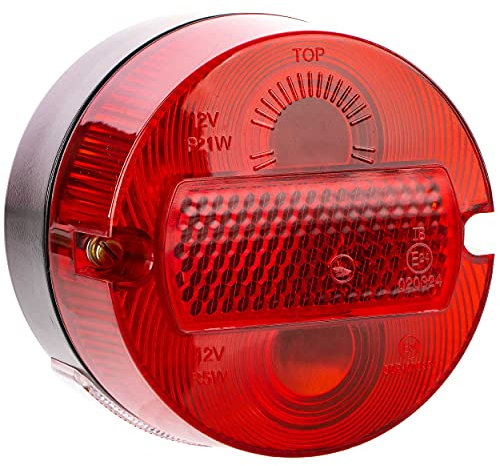 MZA-Fahrzeugelektrik Rücklicht rund komplett, Ø100mm, mit Kennzeichenbeleuchtung - Simson S50, KR51/2 Schwalbe