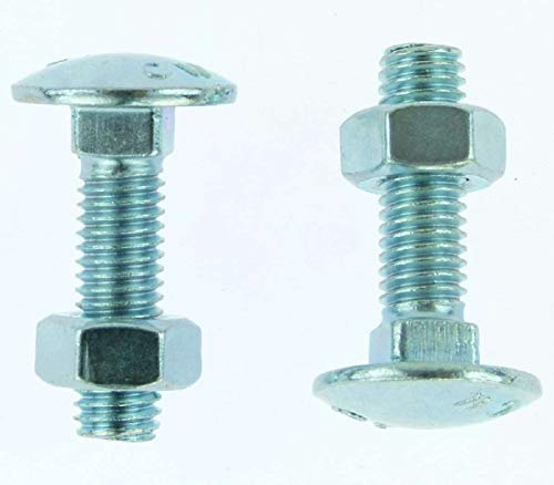 50 x Dresselhaus M8 x 30 Flachrundschrauben mit Vierkantansatz & Mutter Mu, galv. verzinkt DIN 603 M 8 Schlossschrauben ISO 8677 (50, M8 x 30)