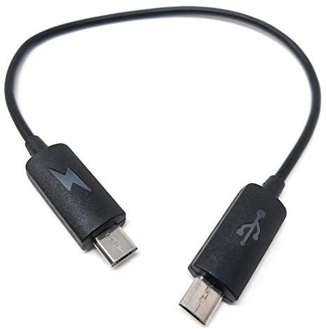 System-S Câble adaptateur OTG et adaptateur de charge micro USB vers micro USB pour smartphone, noir