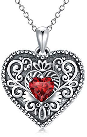 LONAGO Personalisierte Herz Medaillon Halskette Die Bilder Hält 925 Sterling Silber Zirkonia Foto Medaillon Halskette Schmuck