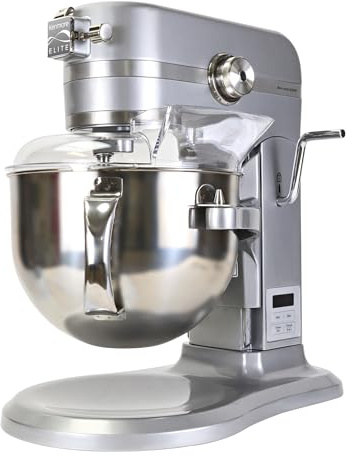 Kenmore Elite 600W Blender with LED Light, Digital Timer, Versatile Accessories, 6 Quart and 5 Quart Stainless Steel Bowls, Stainless Steel Whisk Hook