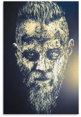 Wandkunst, Dekor, King Ragnar Lothbrok, Leinwand, Poster, Schlafzimmer, Büro, Raumdekoration, Geschenk, Dekoration, Druck, Bild für Wohnzimmer, Schlafzimmer, Dekoration, 50 x 75 cm