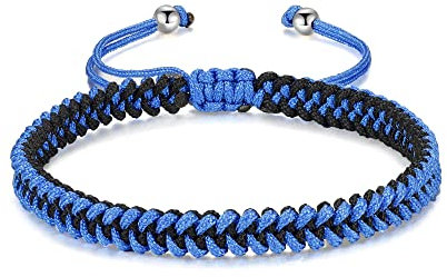 JENDEAR SHINE Bracciale in Corda Intrecciata Donna Uomo, Ragazzo Ragazza Compleanno Amicizia Coppia Regali Braccialetto Fatto a Mano Nera Rossa