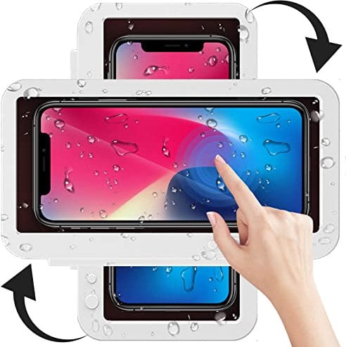 QeeHeng Support de téléphone de Douche Rotatif à 360° pour Salle de Bain étanche avec écran Tactile