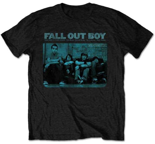 Fall Out Boy T Shirt Take This to Your Grave Band Logo Official Mens Black L