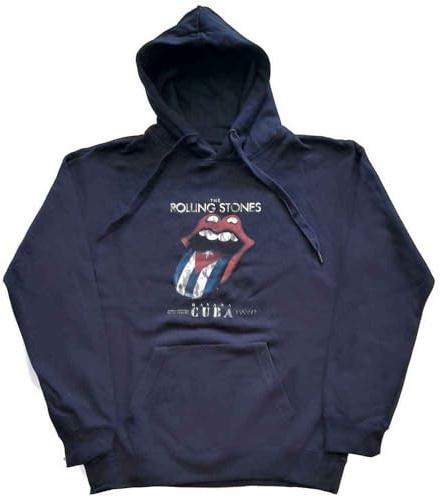 Rolling Stones The Hoodie Havana Cuba Band Logo Official Mens Navy Blue Pullover