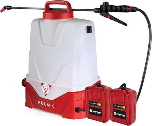 PULMIC Pulverizador eléctrico Recargable de Mochila Pegasus 15. 15L. 3 velocidades. 2 Baterías de Litio extraíble. hasta 7h de autonomía. Boquillas Intercambiables. Tapón de Vaciado (2 Baterias)