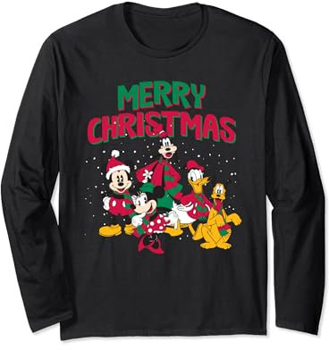 Mickey Mouse Merry Christmas Characters Long Sleeve T-Shirt