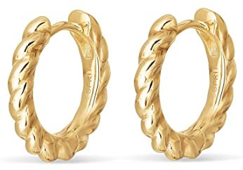ESPRIT Damen-Creolen 925er Silber One Size, Gelbgold 32023020