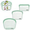 KLIPPSI® Set di 3 sacchetti in silicone riutilizzabili, resistenti agli strappi, al caldo e al freddo, a prova di perdite, lavabili in lavastoviglie (verde)