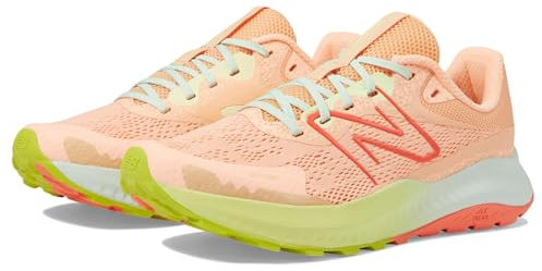 New Balance Dynasoft Nitrel V5 Traillaufschuh für Damen, Guava Ice/Hazy Peach/Limelight, 9