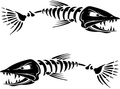 iSpchen Fisch Skelett Aufkleber Personalisierte Fischgräten Aufkleber Dekoration Autoaufkleber Fisch Bone lustig Aufkleber Vinyl Aufkleber Sticker Auto Boot,Fischerboot Abziehbilder