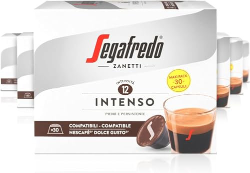 Segafredo Zanetti 180 Capsule di Caffè Intenso compatibili con Dolce Gusto di Nescafé - Gusto Intenso, Tostatura scura (6 Scatole da 30 Capsule ciascuna)