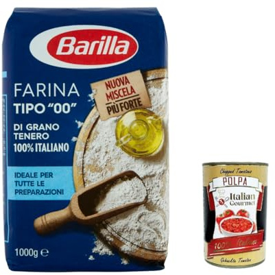 Italian Gourmet Farina tipo 00 grano tenero Weichweizenmehl fein 3 x 1kg | Per pizza, pasta fresca e dolci; hell, geschmeidig und vielseitig in der, Gesamtnettogewicht 3 kg + Kostenlos Polpa 400g