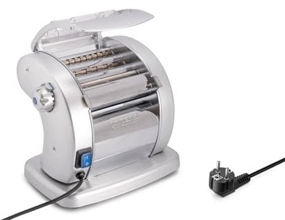 Imperia PastaPresto Gourmet. Macchina per la pasta elettrica Made in Italy. Macchina pasta fresca in acciaio con motore elettrico. Pasta ruvida per sfoglia, lasagnette e fettuccine (Argento)