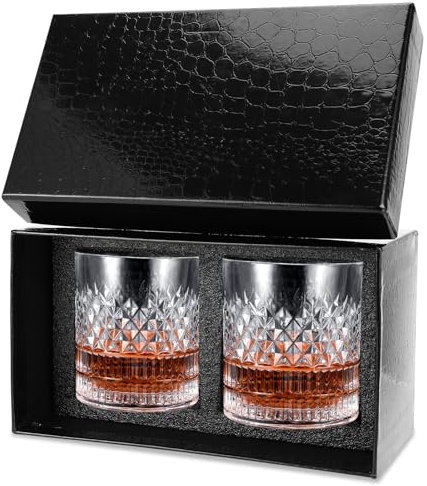 Royouzi Whisky Gläser Set2 StüCk Whisky GläSer WhiskygläSer Set 2 * 330ml WhiskygläSer Whisky Geschenkset Personalisiertes Weinglas FüR MäNner Geschenke FüR Whiskey Liebhaber Zum Geburtstag