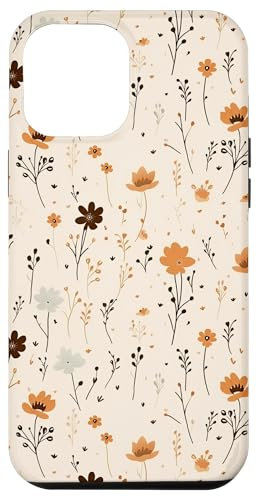 Hülle für iPhone 12 Pro Max Boho Wildflower Flower Floral Soft Beige Retro Botanical