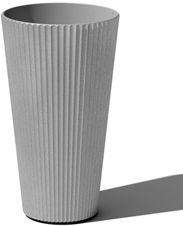 Veradek Demi Series Tall Planter for Porch, Patio, Backyard | Durable Plastic-Concrete Material | Modern Décor for Tall Plants, Grasses