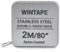 WINTAPE 2m Massband Körper 200 cm / 80 inch, Rostfreier Stahl Measuring Tape (2 m mit Schlüsselring, autRostfreier Stahl Measuring Tape, aus Metall), Silber