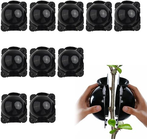KARELLS 10 Piezas Caja Cultivo Raíces Plantas,Dispositivo de enraizamiento de Plantas,Reutilizable Bola Propagación Dispositivo Injerto Caja Enraizamiento (S,Negro)